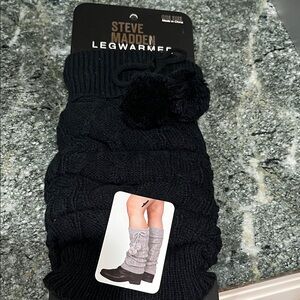 Steve Madden Black Knit Legwarmers
